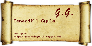 Generál Gyula névjegykártya